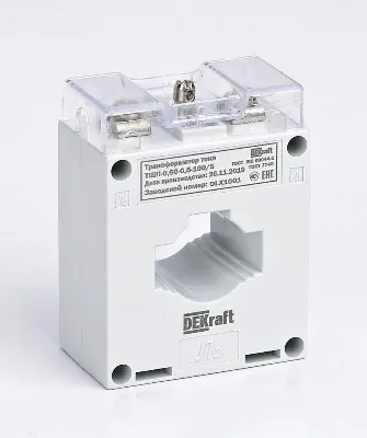 Трансформатор тока ТШП-0.66 200/5А кл. точн. 0.5S 5В.А d30мм DEKraft 50104DEK