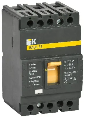 Выключатель автоматический 3п 63А 25кА ВА 88-32 KARAT IEK SVA10-3-0063