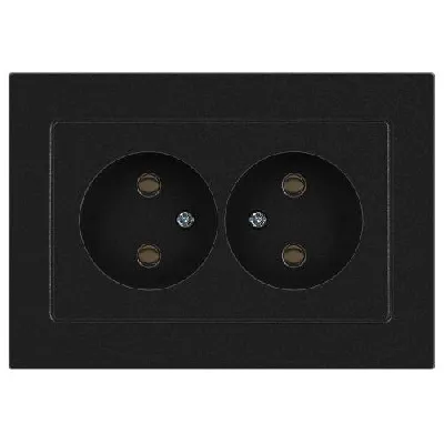 Розетка 2-м СП Accent 6-204-05 16А IP20 250В 2P AL/CU антрацит Intro Б0063465