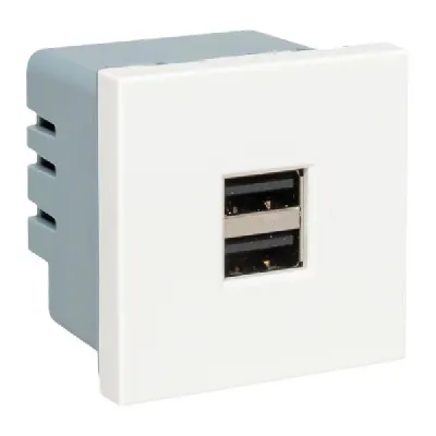 Розетка USB сила тока 2.1А (2 гнезда) без индикатора EKF E2MR2-20USB-10