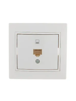 Розетка компьютерная 1-м СП Mira RJ45 бел./бел. LEZARD 701-0202-139