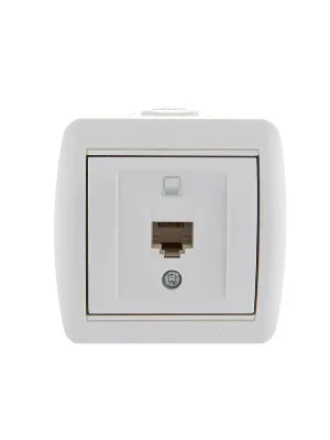 Розетка компьютерная 1-м ОП Ната RJ45 бел. Lezard 710-0200-139