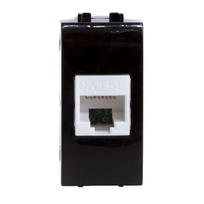 Розетка компьютерная 1-м СП 1мод. Brava RJ45 кат.5E черн. DKC 77654N