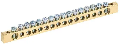 Шина PEN "земля-ноль" 6х9мм 16/2 (16групп/крепеж по краям) IEK YNN11-16-100