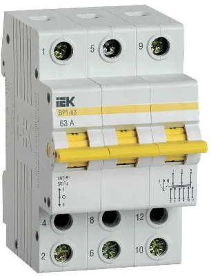 Выключатель-разъединитель трехпозиционный 3п ВРТ-63 63А KARAT IEK MPR10-3-063