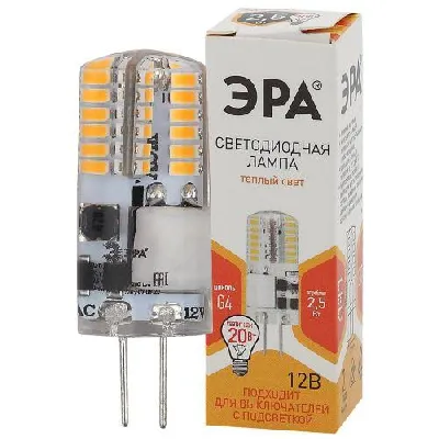 Лампа светодиодная LED-JC-2.5W-12V-SLC-827-G4 JC 2.5Вт капсула G4 тепл. бел. 12В ЭРА Б0049089