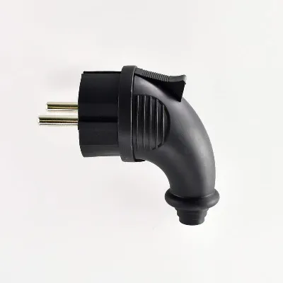Вилка угловая 16А 2P+PE 220-240В IP44 каучук LEZARD 106-0400-0108/108
