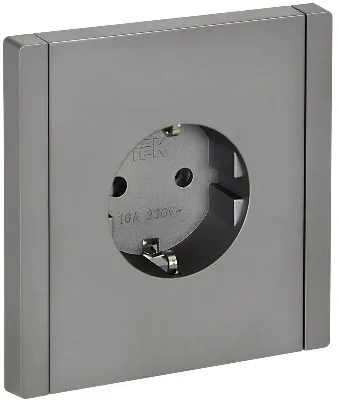 Розетка СП FORTE&PIANO FP516 16А с заземл. без защ. шторок винт. крепл. сталь IEK FP-R11-16-K46