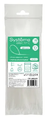 Стяжка кабельная 200х2.5 бел. (уп.100шт) SE IMT20025W