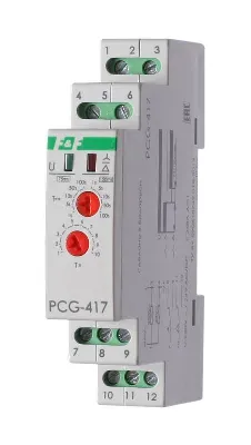 Реле времени PCG-417 2х8А 230В 2НО IP20 звезда-треугольник для пуска электродвиг. монтаж на DIN-рейке F&F EA02.001.020