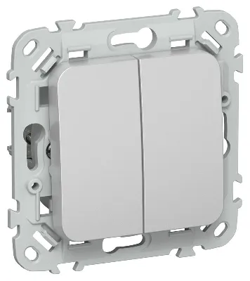 Выключатель 2-кл. СП FLITE ВС12-1-0-ФлА 10А механизм алюм. IEK FI-V20-0-10-1-K47