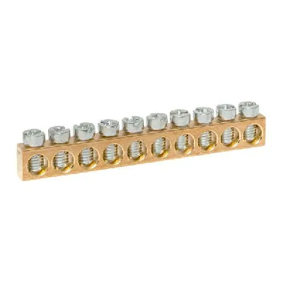 Шина PEN "ноль-земля" (6х9мм) 10 отв. для щитов Nova Unix Unix65 EKF nv-k10