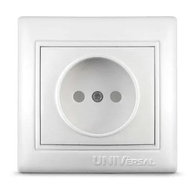 Розетка 1-м СП Севиль 16А IP20 без заземл. защ. шторки бел. UNIVersal С0047